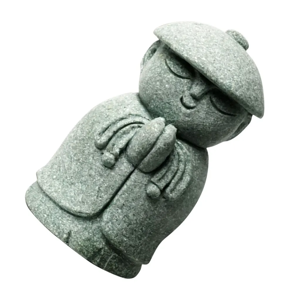 

Peaceful Mini Buddha Statue Creative Simple Design for Desktop Home Garden Decor Indoor Temple Decoration Bluestone Craft