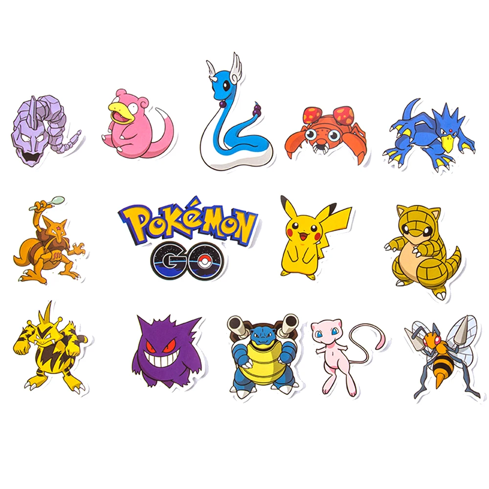 10/30/50/100PCS Anime Pokemon Stickers Cool Decals PVC Decoration DIY Suitcase Fridge Phone Skateboard Cartoon Sticker Toy Gift