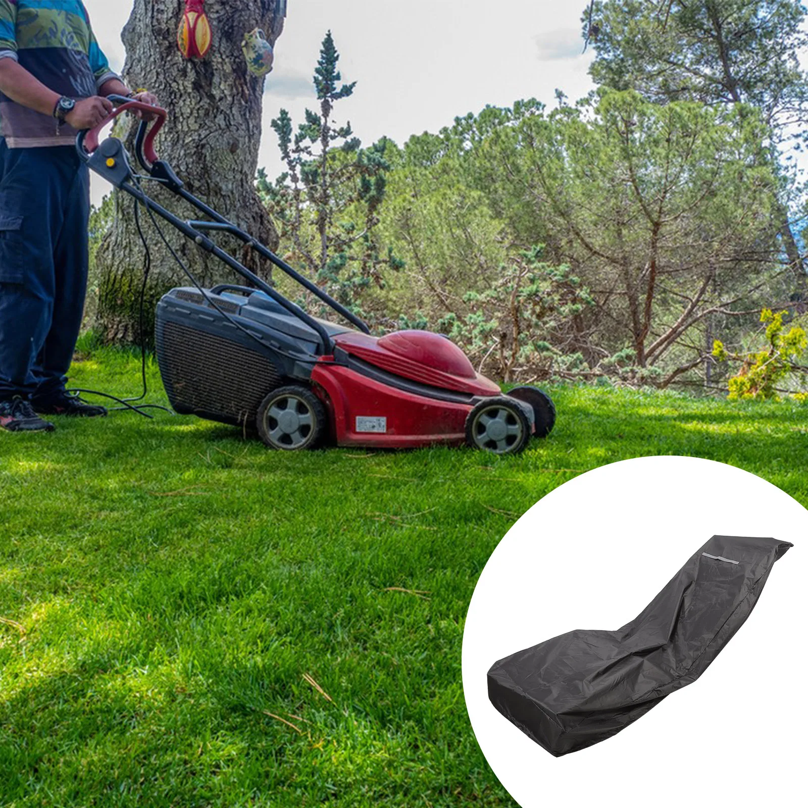 

Mower Cover Lawnmower Heavy Duty Waterproof Outdoor Dustproof UV Protection Foldable Storage for Riding Push Machines Garden