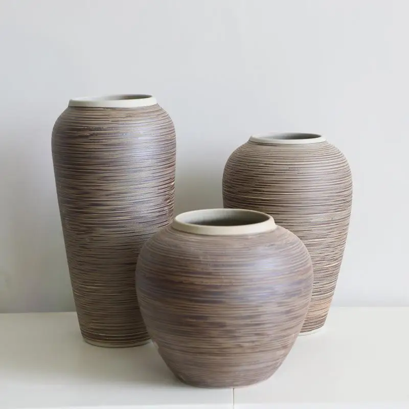 

Nordic Cerc Faionable Flower Vase Dry Flower Py Living Room Zen Decorative Vintage Coarse Cercs Home Decor