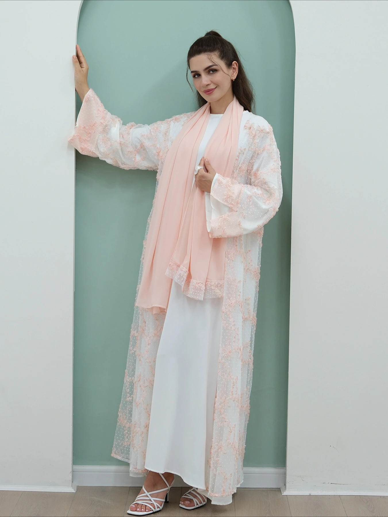 Eid mujeres vestido Abaya musulmán malla flor Jalabiya Ramadán Vestidos Largos Vestidos de fiesta árabe vestido largo Marruecos Dubai Kaftan 2026
