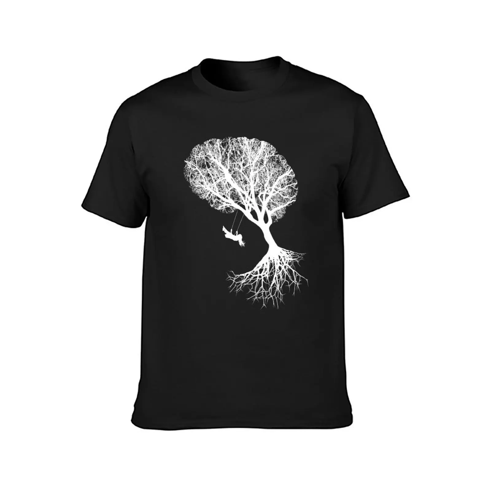 brain art, brain silouette with swing, tree branches shape of a brain T-Shirt new edition oversized Men's t-shirt