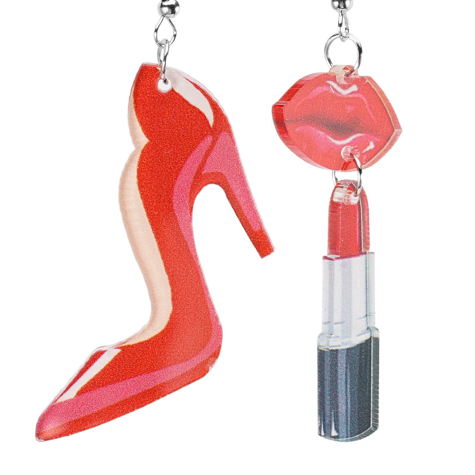 

1 Pair Valentine Earrings High Heels Dangle Earrings Red Lip Lipstick Ear Jewelries Fun Earrings fun earrings for women