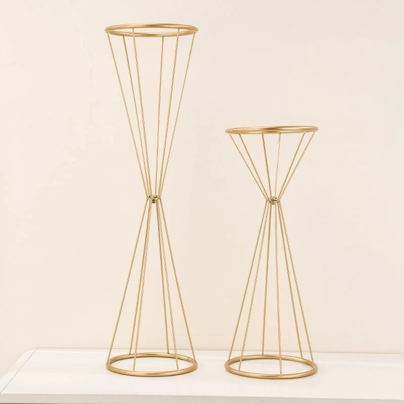 S/L Gold Color Metal Wedding Flower Stand Floor Vase Wedding Birthday Party Centerpiece Flower Rack Home Dinner Table Decoration