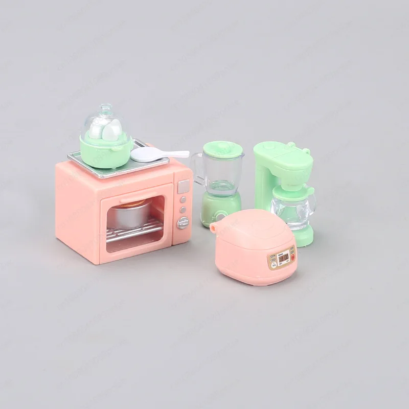 Mini Pretend Play Set Electric Rice Cooker Oven Blender Egg Steamer Dollhouse Accessories Kids Toy - view 4