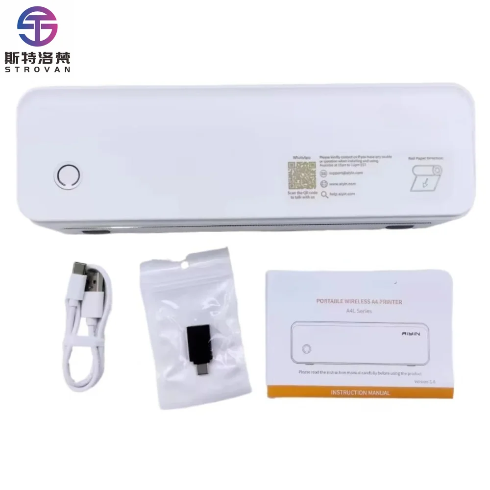 A4 Portable Thermal Photo Printer for 203dpi Resolution for Android IOS Prints Pictures 216mm Paper Size