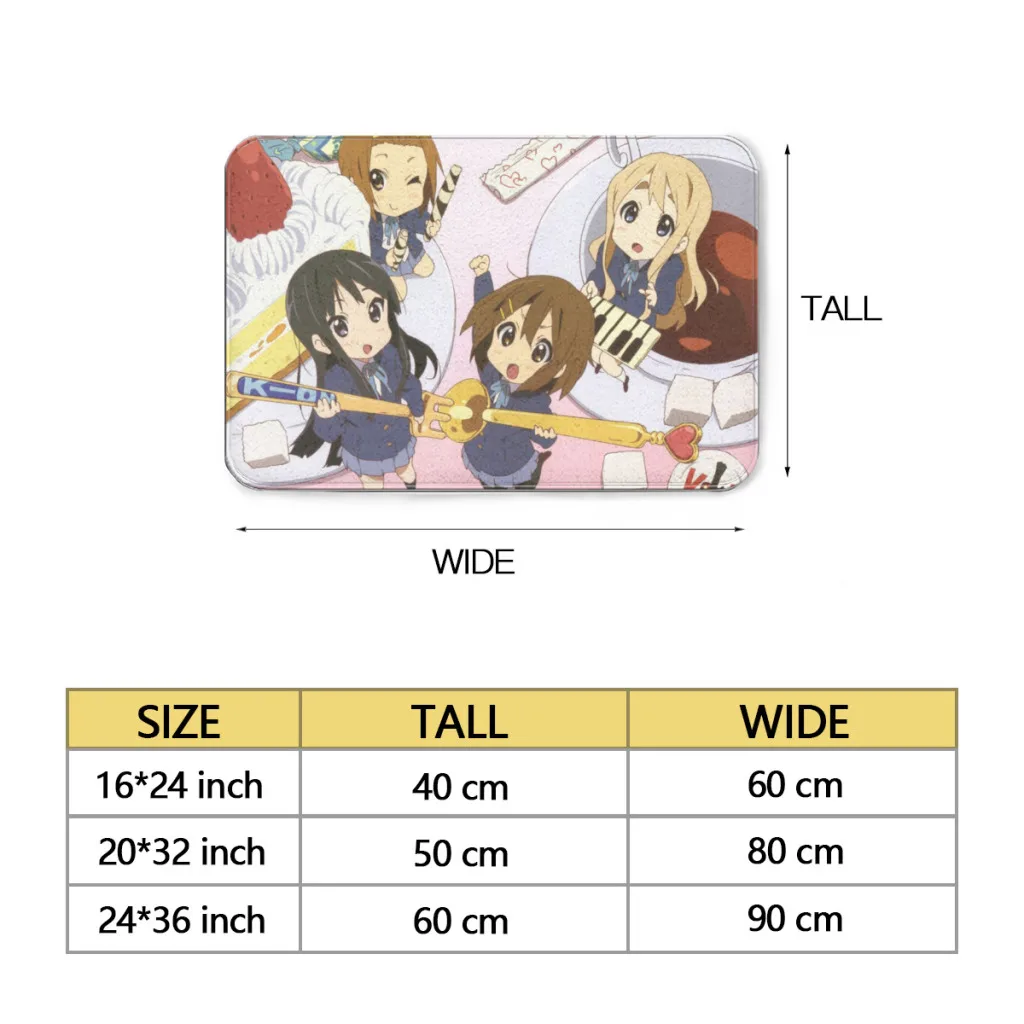 Home Carpet Rug Bathroom Japan Anime Kawaii New K ON! Mat Retro Multiple Choice Living Room Kitchen Non-Slip