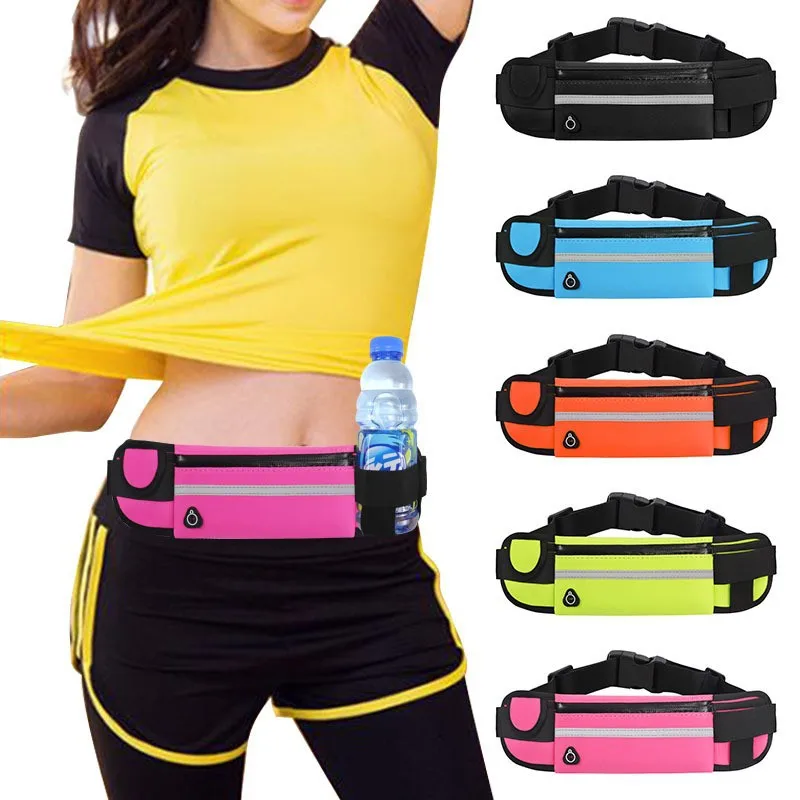 Riñonera deportiva para hombre y mujer, bolso de cintura para correr, cartera impermeable, soporte portátil para teléfono