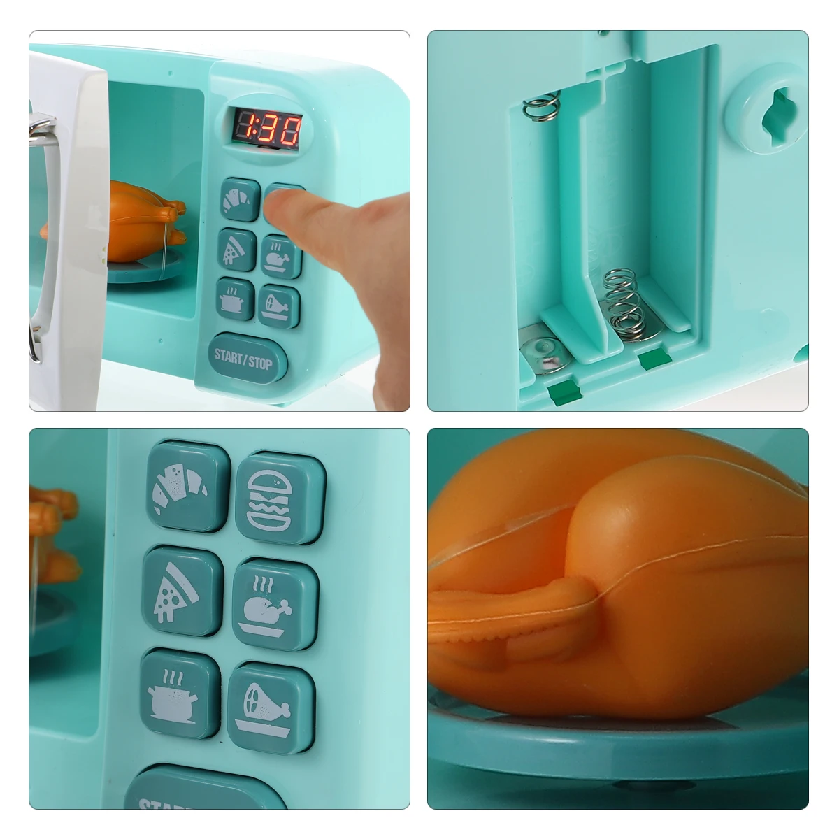 Juego de simulación de cocina para niños, horno microondas de plástico con forma, juguete educativo creativo, electrodoméstico simulado