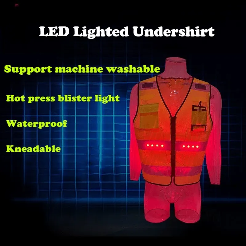 TA-B02.2 LED Light-Emitting Reflective Vest with Light Road and Bridge Traffic Safety Machine Washable Multiple Warnings