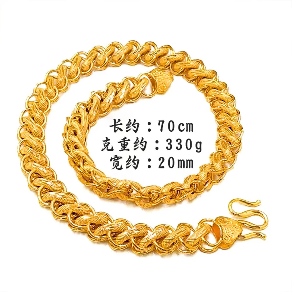 Domineering men Fu character Thai necklace men simple Thai chain 9999gold