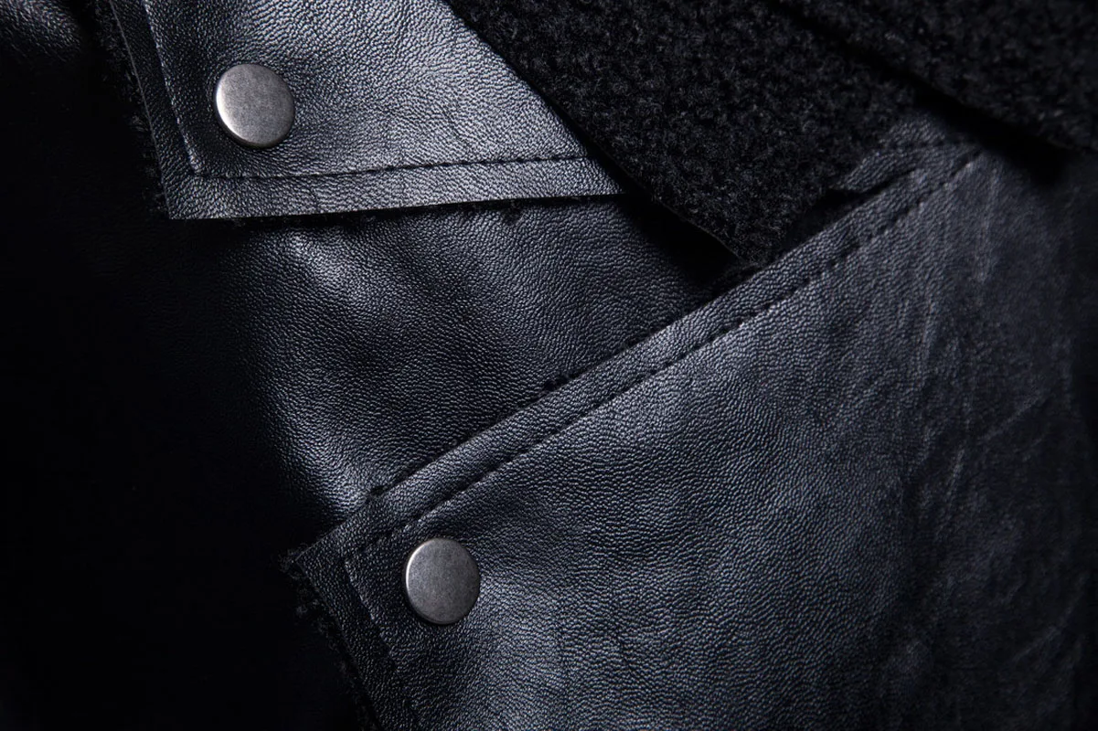Abrigos informales de cuero PU para hombre, chaquetas de forro polar cálido a la moda, abrigos de cuero volador, LC02, nuevo