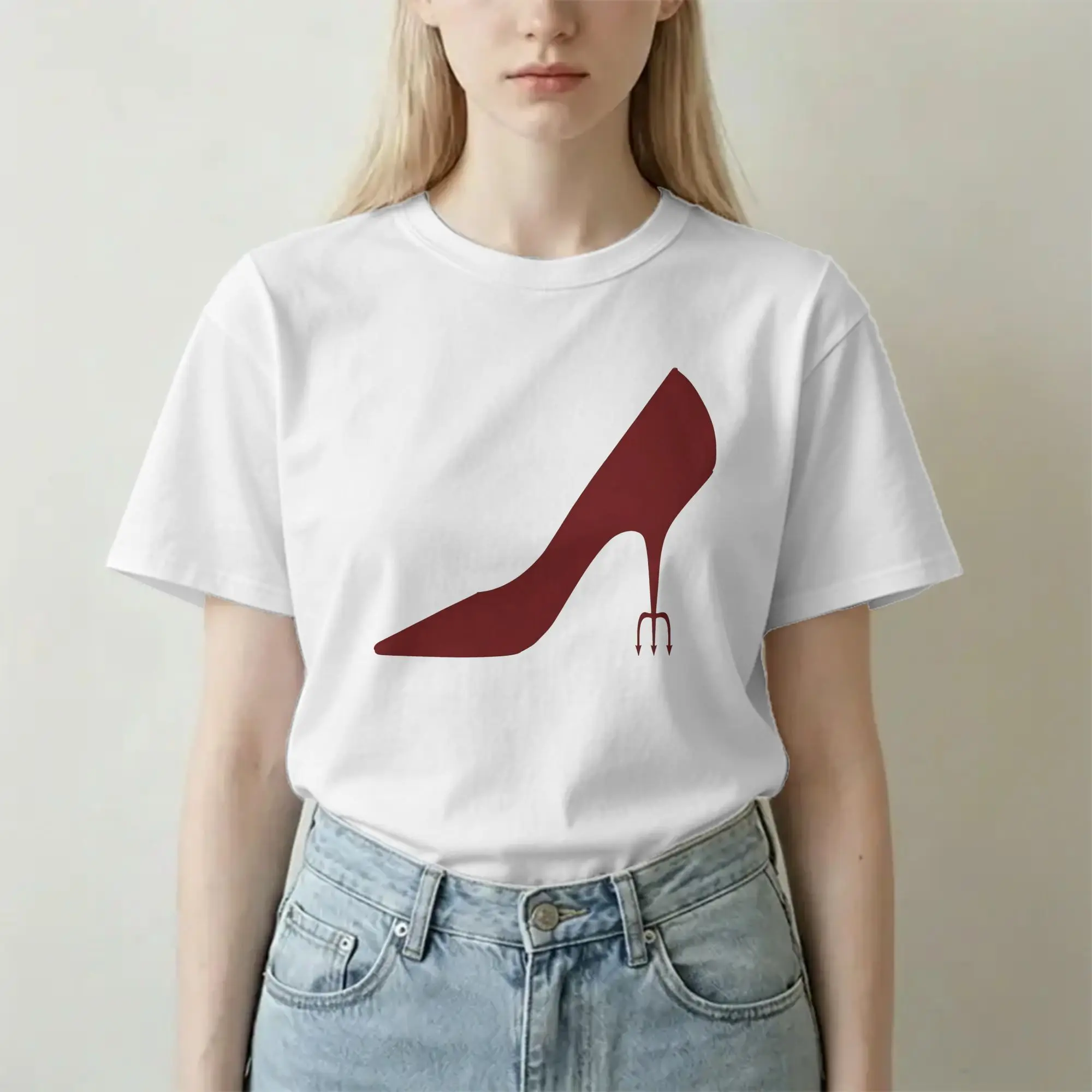 Футболка Devil Shoes Devil Wears Pradas для мужчин и женщин, хлопковая футболка с юмором, футболка с круглым вырезом, одежда с короткими рукавами, 6XL