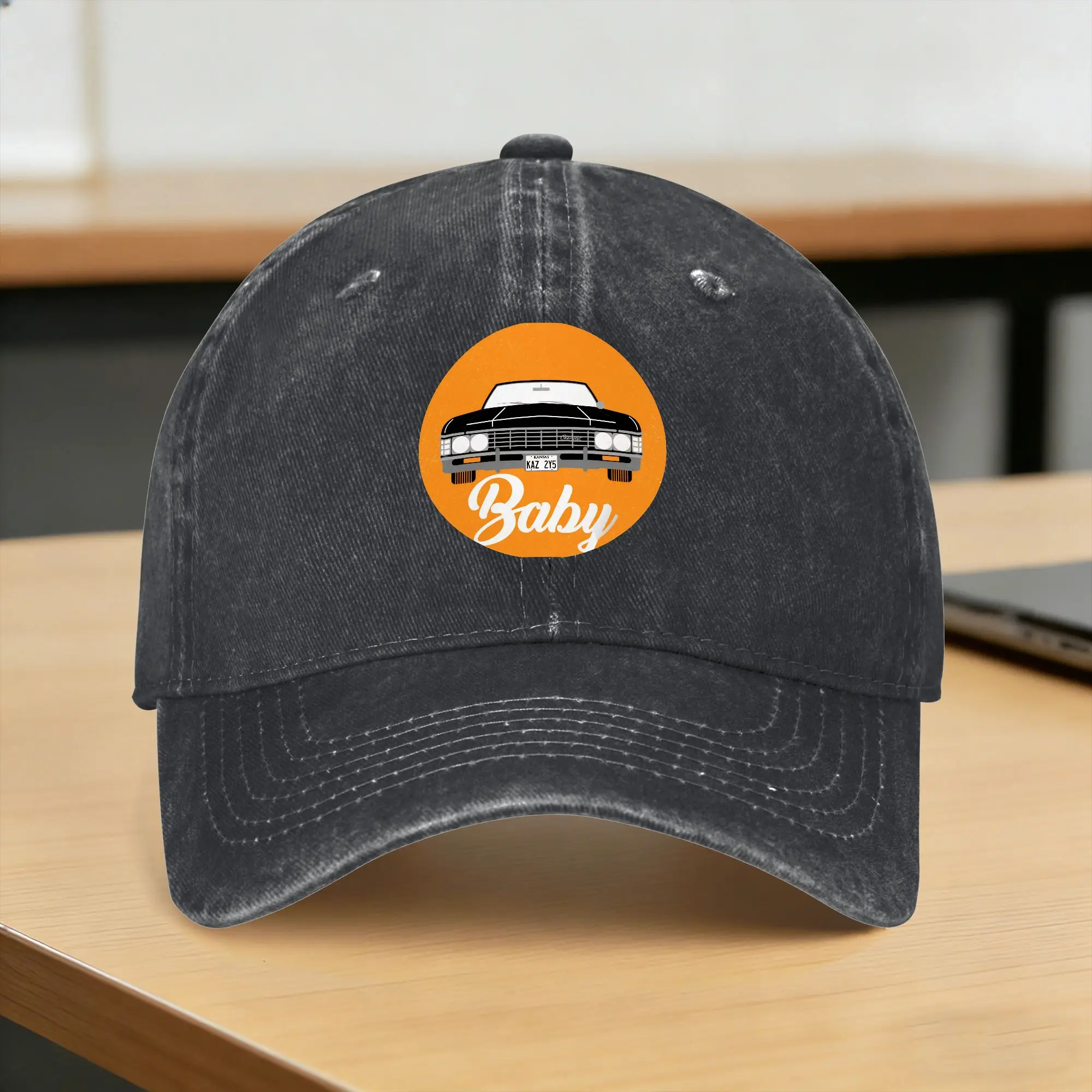 

Baby Supernatural Car Baseball Cap Sun Hunting Camping Hot Sale Washed Trucker Hat Unisex-Teens Street Style Print Snapback Cap