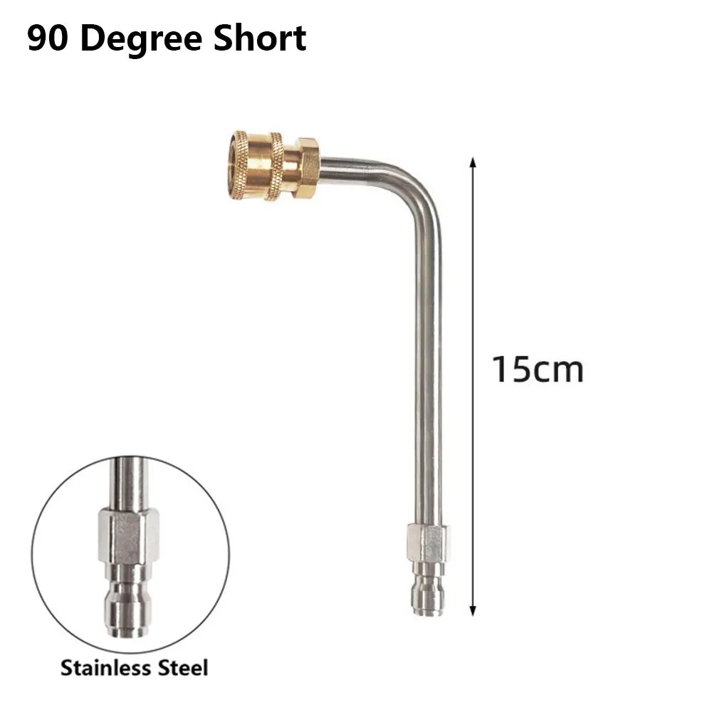 1Pcs 4000PSI Pressure Washer Extension Wand Stainless Steel Brass 1/4 Quick Connect Curved Extension Wand Curved Design