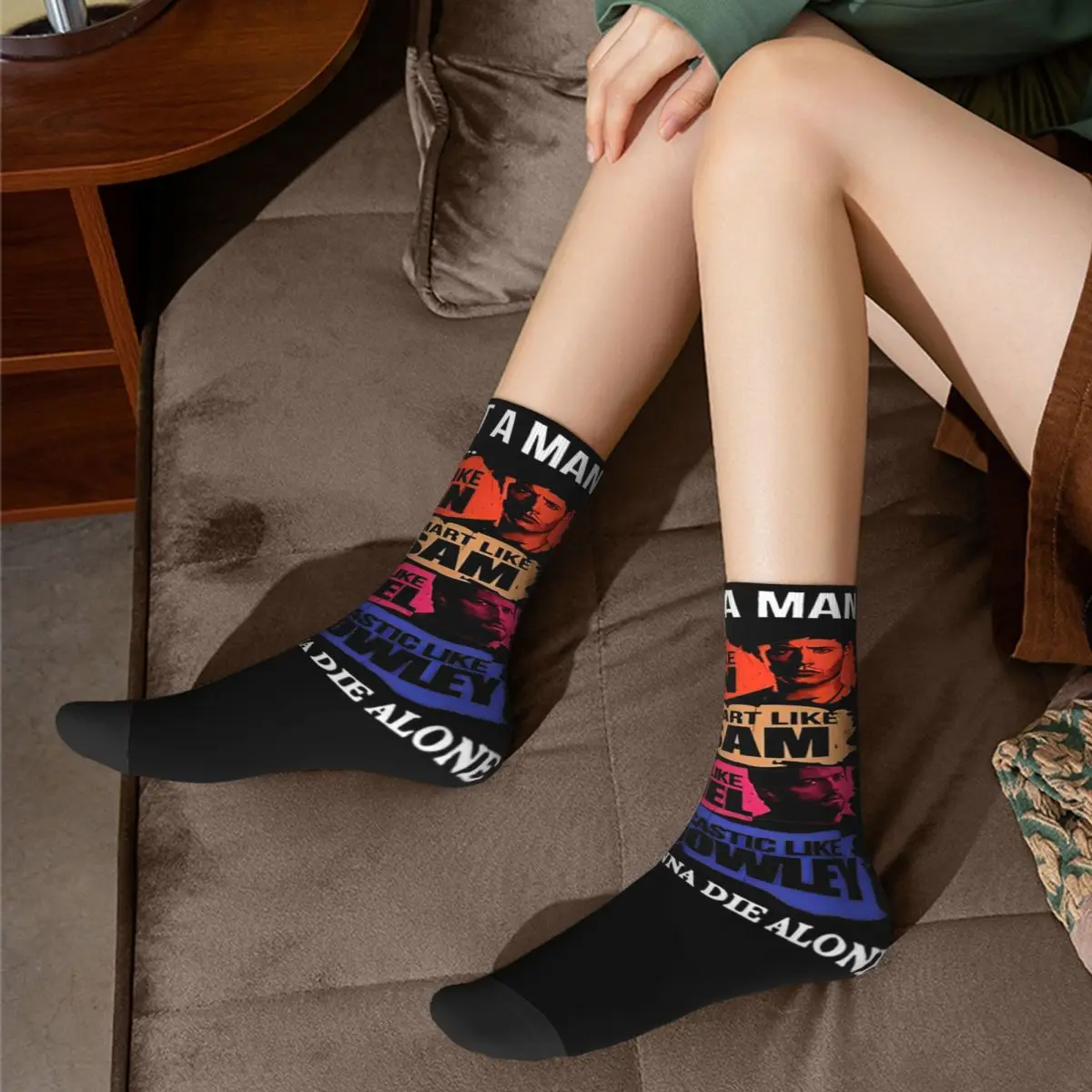 I Want A Man Who Like Dean Crowley Funny Socks Men's Women's Fashion Supernatural Socks Spring Summer Autumn Winter Socks Gifts