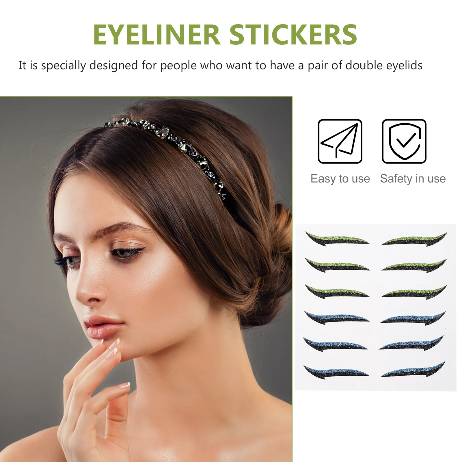 

12 Pairs Double Eyelid Stickers Reusable Tapes Self Adhesive Waterproof Sweatproof Eye Makeup Tools Invisible Strips
