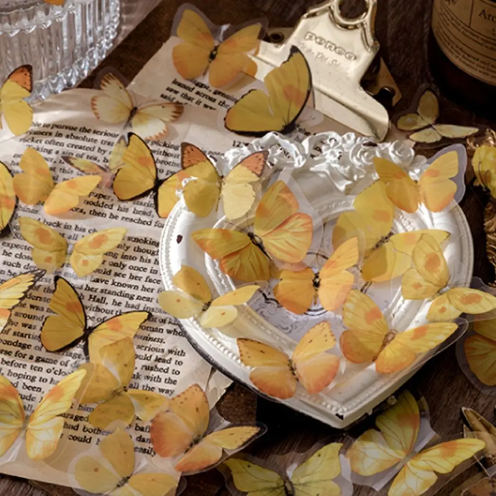 Adhesive Notebook Handbook DIY Material Journal Stickers Stationery Sticker Scrapbooking Stickers Butterfly Decorative Sticker