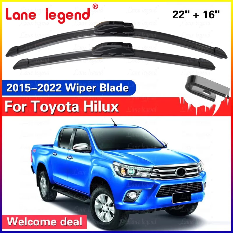 شفرة ممسحة أمامية للسيارة تويوتا هايلكس 2015 2016 2017 2018 2019 2020 2021 2022 مساحات الزجاج الأمامي للنوافذ AN120 AN130 #1