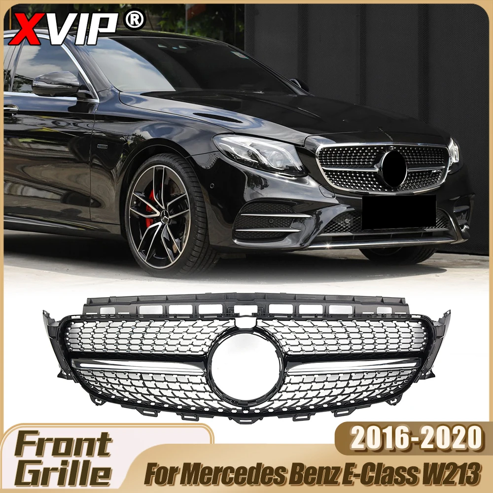 

XVIP Front Racing Grille For Mercedes Benz E-Class W213 C238 2016-20 E300 E350 E450 Chrome C63S Style Bumper Grilles Accessories