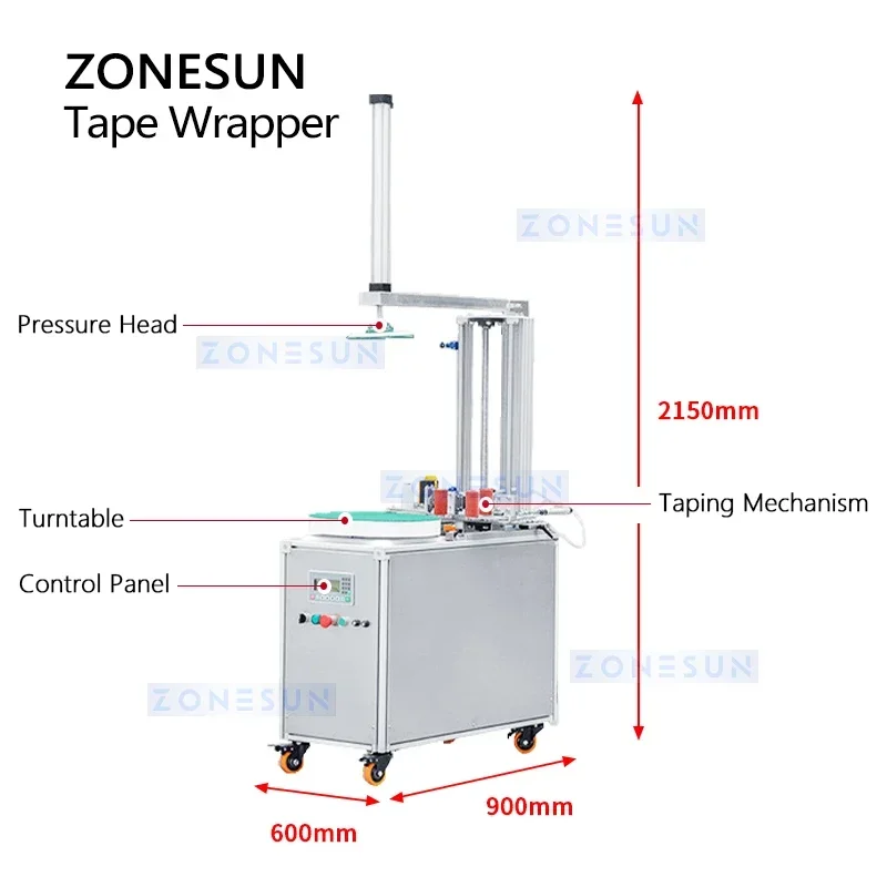 ZONESUN Automatic Tape Wrapping Machine Foam Paper Box Reinforcement Carton Sealing Packaging Equipment ZS-TW5050