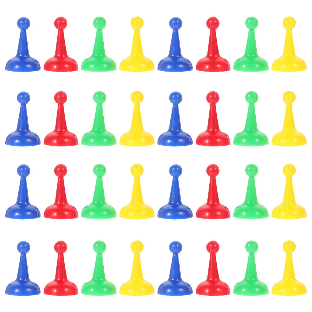 

32Pcs Plastic Chess Pieces Set: Vibrant Game Pawns for Board Games Replacement Parts Portable Tabletop Game Accessories