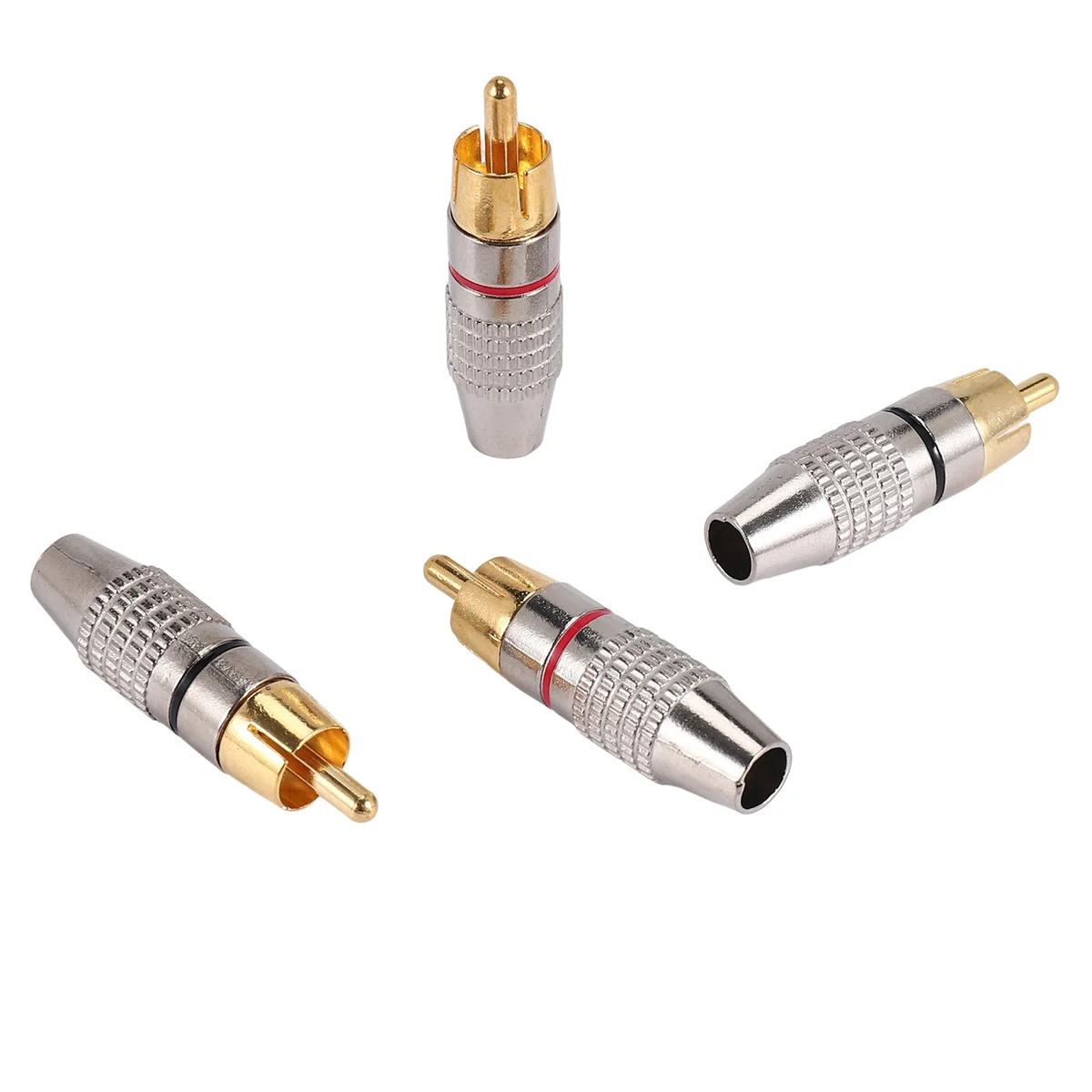 ABQR 20 Pcs Plug Audio Video Locking Cable Connector Gold Plated