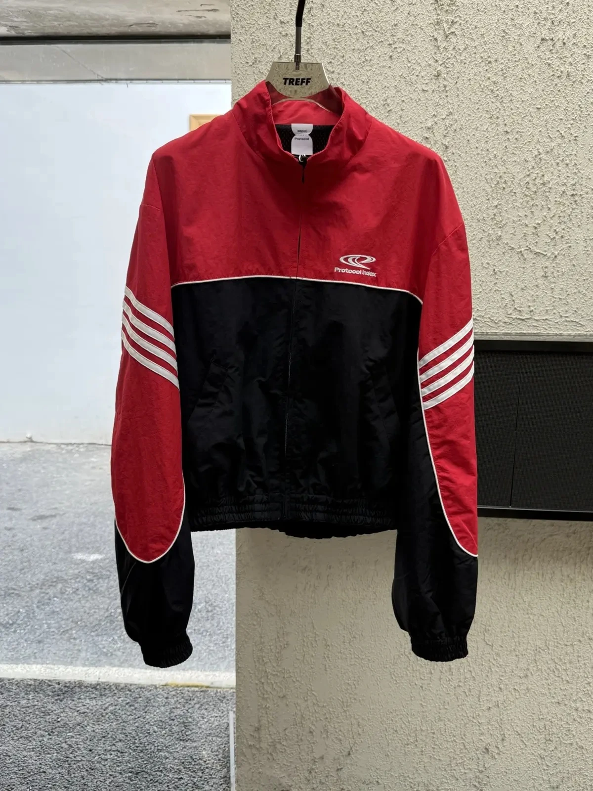 

Parisian Stripe Color Blo Zipper Jaet Loose Fit Casual American Retro Sle Windproof Cotton Long Sve Coat for Men And...