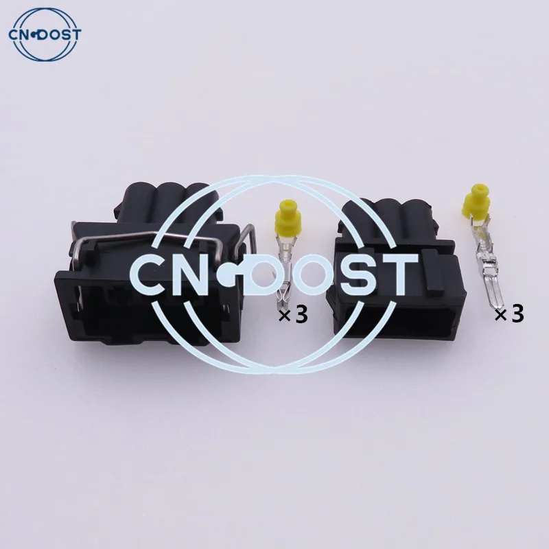 

1 Set 3 Way Auto Coil Plug Sensor Connector AC Assembly For VW Audi 357972753 357 972 753