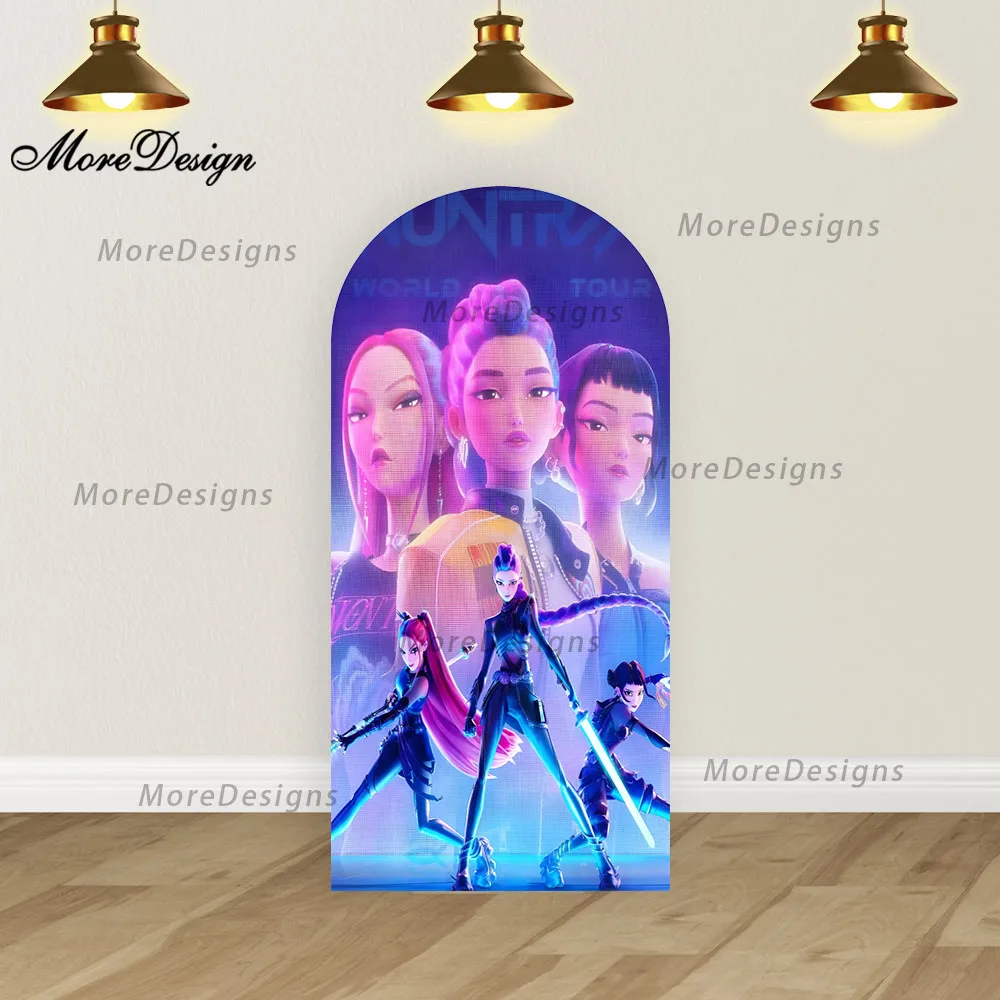 Demon Hunters Movie Arch Backdrop Covers Girls Kpop Group Party Arched Covers Double-sided Zipper Photography Props - Image 4