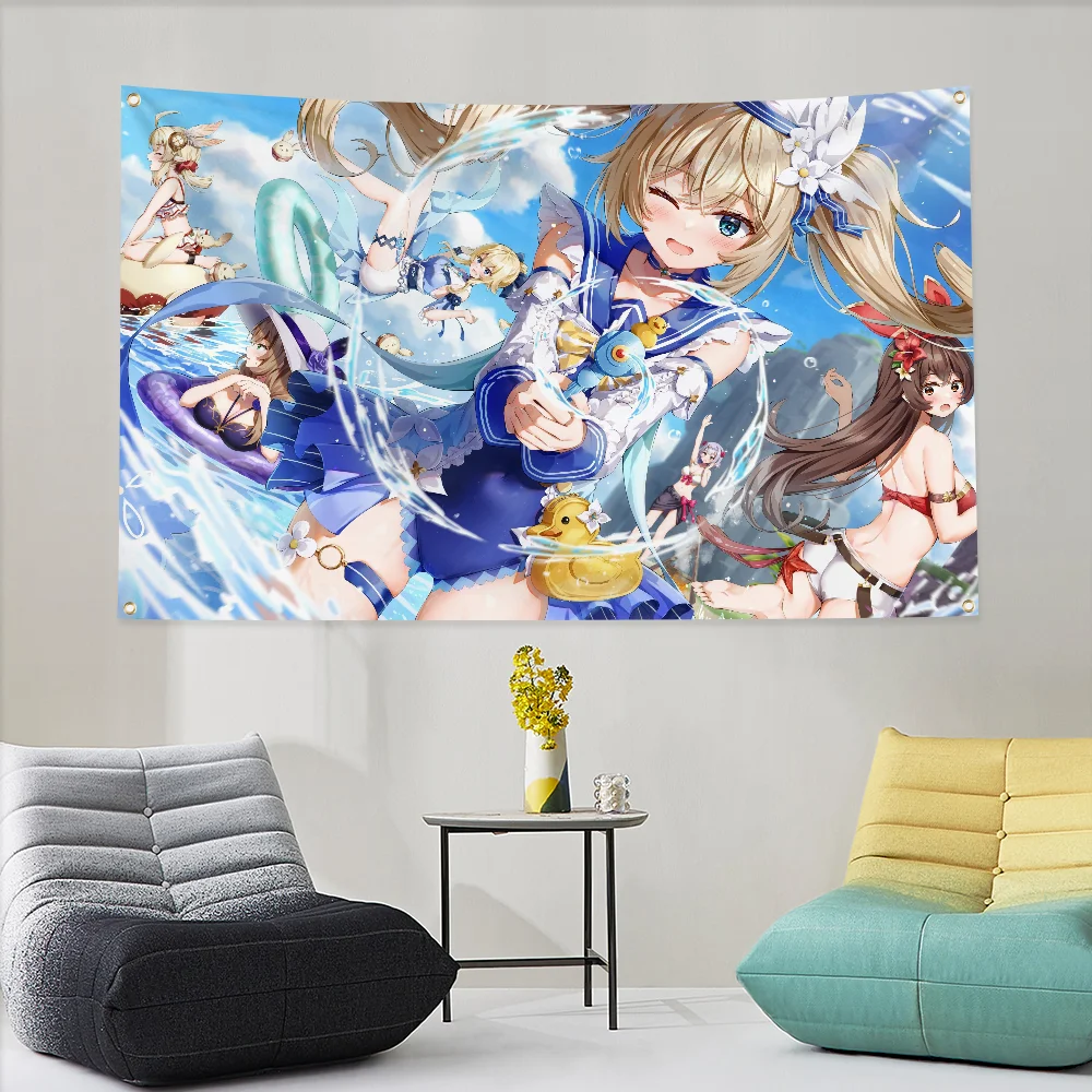 Barbara Pegg Tapestry Flag Room Decorations Home Garden Genshin Impact Outdoor Decor Flags for Bedrooms Cute Flag to Hang