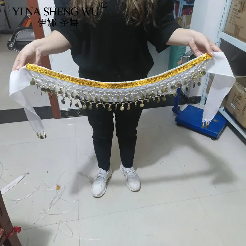 1 szt. Pas do tańca brzucha z monetami, akcesoria do tańca orientalnego, metalowy pas do tańca brzucha z monetami, pas do tańca dla dzieci i dorosłych