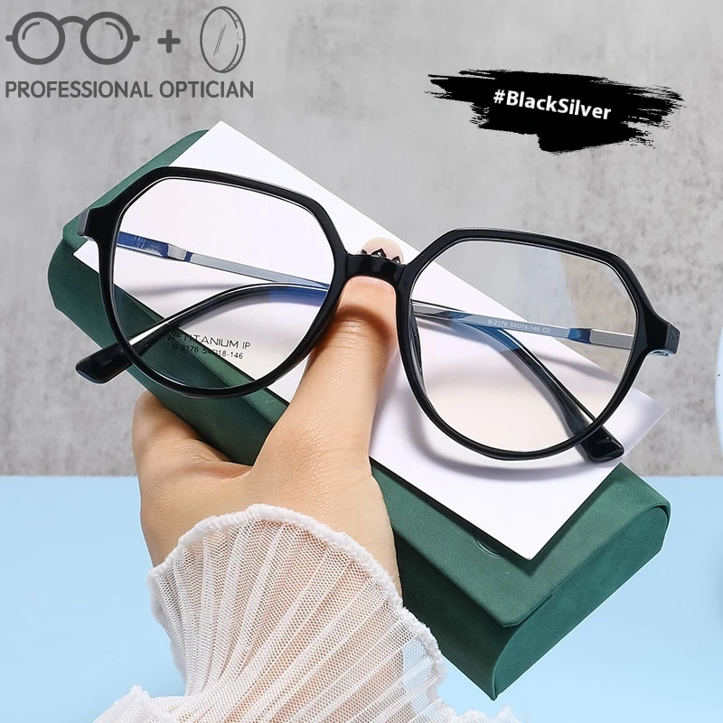 

Ultra-light TR Glasses Frame DIKELANG Myopia Glasses Women's Plain Face Square Round Face Small Can Be Matched with Degree Frame