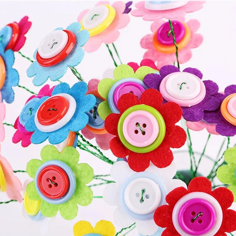 2026latest models diy flower making toys,kids handmade bouquet craft kits,educational creative art children festival party gift