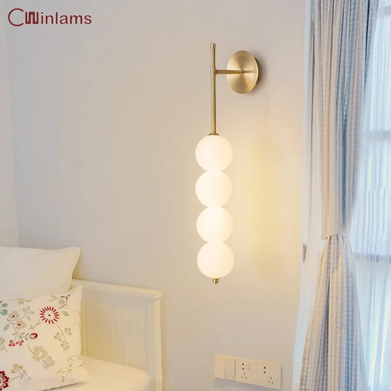 

Nordic Bedroom Headboard Atmosphere Wall Lamp Creative Gourd Wall Lamp Living Room Sofa Background Wall Decorative Light