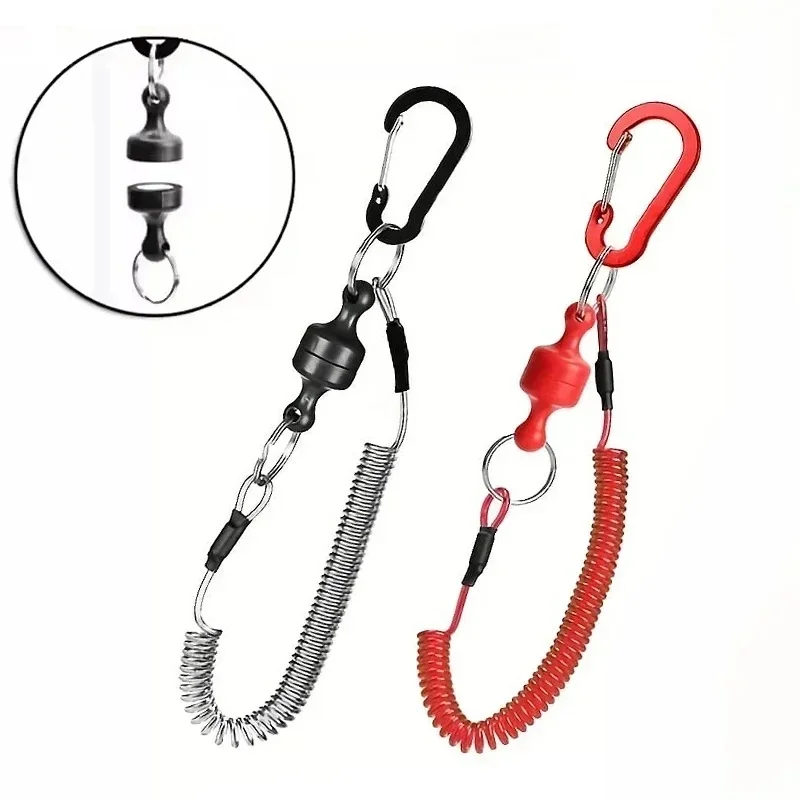 1-4pcs Type of Rope Hanging Rope Strong Magnetic Anti Loss Rope Fishing Tool Anti Drop Telescopic Rope Outdoor Fishing Equipment