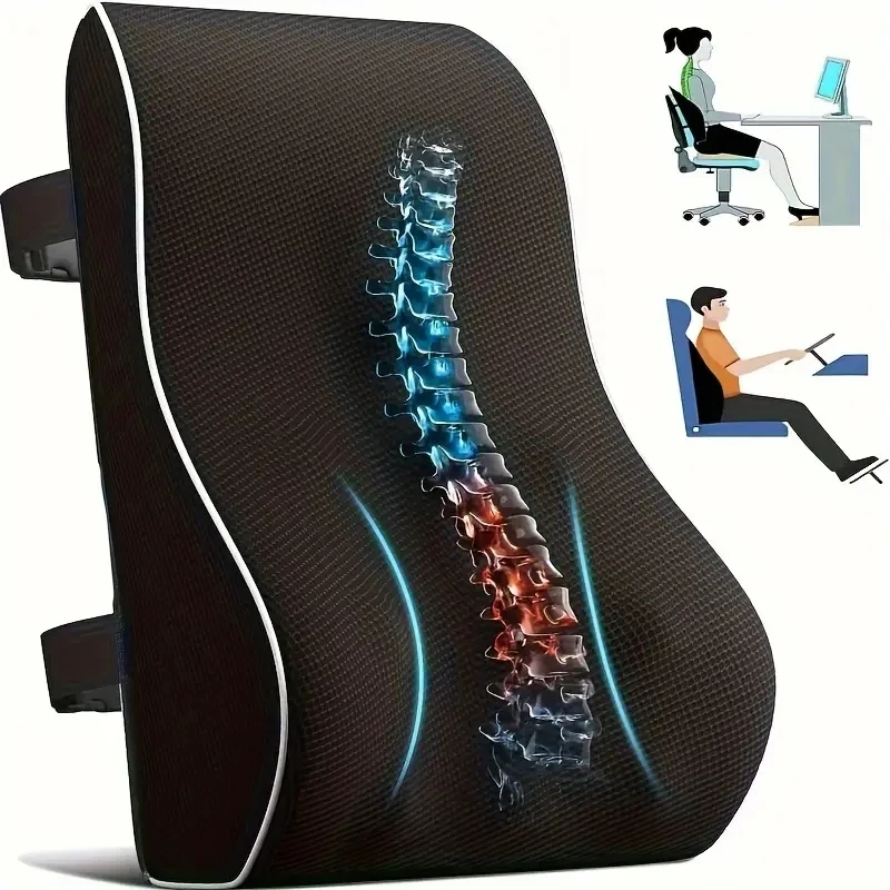 Lumbar Support Pillow Memory Foam CarSeat Waist Cushion Relieve Back Pain Soft andComfortable For Ofce Home Car