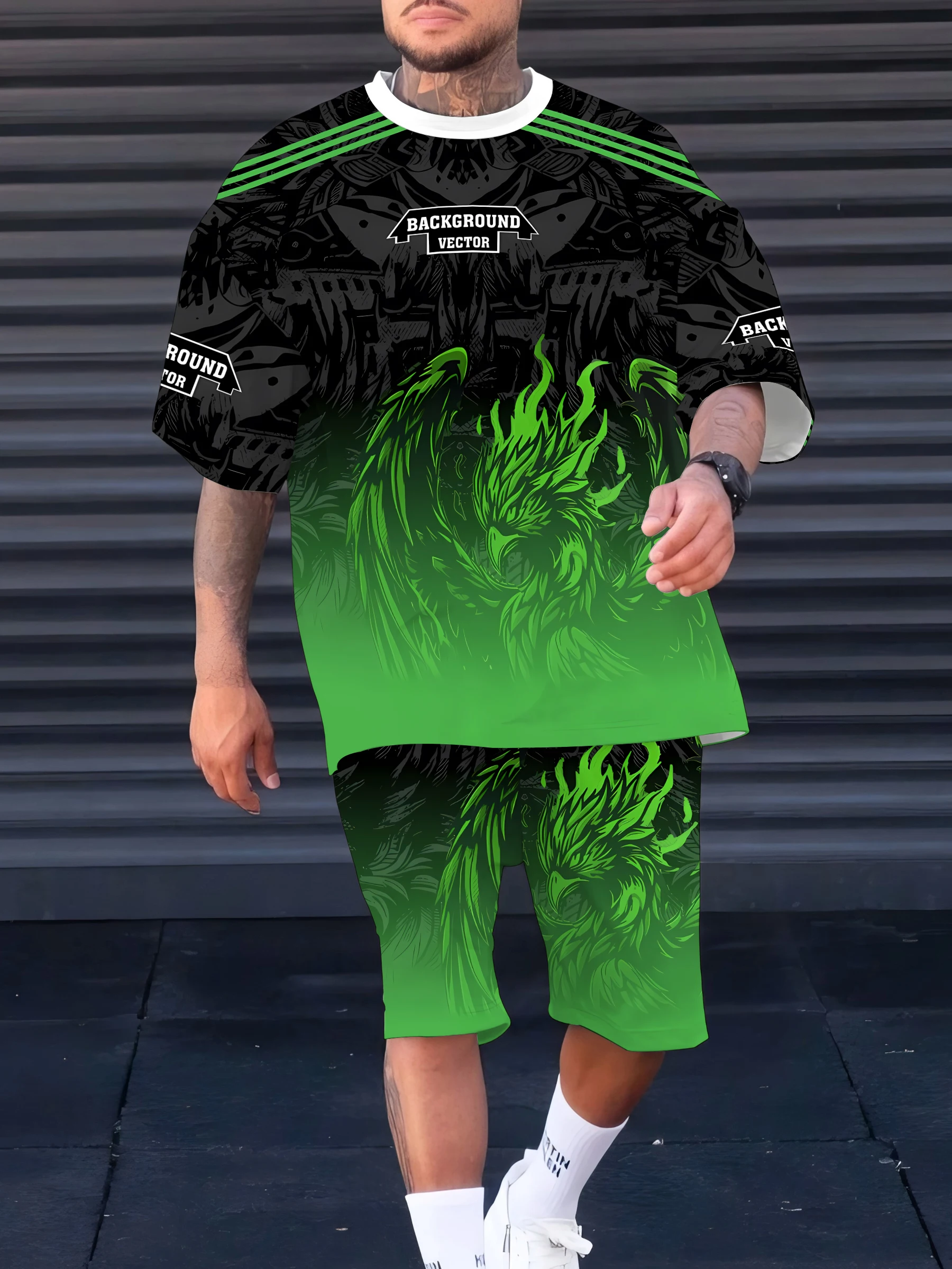 

The 2025 summer new men's suit 3D printed football jersey warm-up training wear lightweight and breathable men's wear