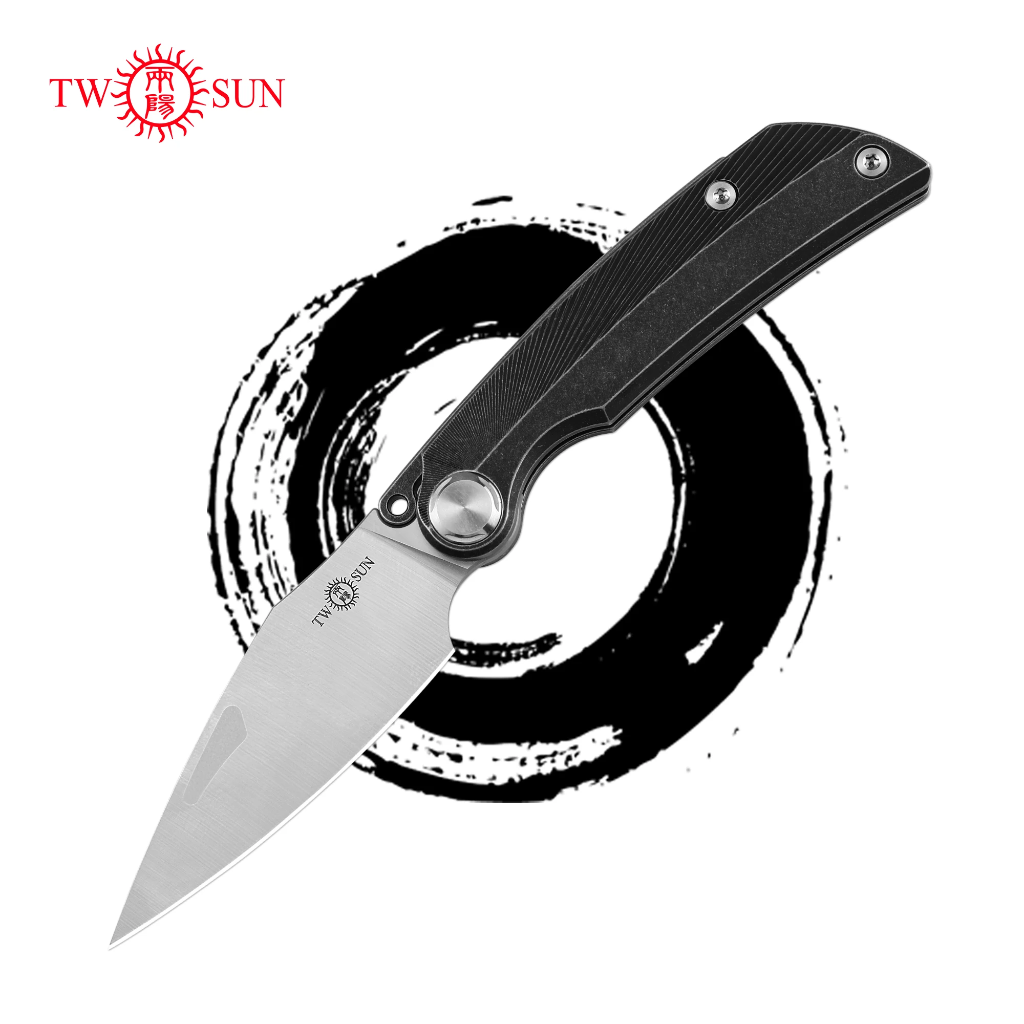 

Two Sun TS164 Assiste Folding Knife Satin Blade Knife Titanium Handle Utility Knife Multi Tool Pocketknives Tactical Camping