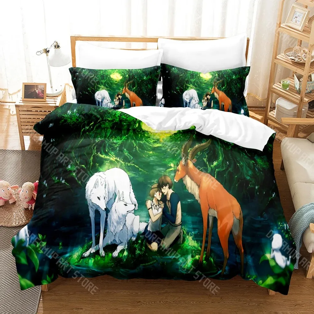 

Anime Bedding Set Princess Mononoke Kids Duvet Cover Sets Comforter Duvet Cover Queen King Size Bedroom Bedclothes