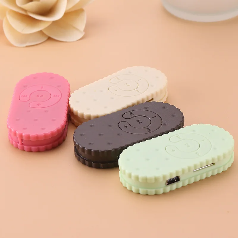 Cute Cartoon Mp3 Portable Student Mini Clip Biscuit Card MP3 High Quality Music Player Children's Gifts