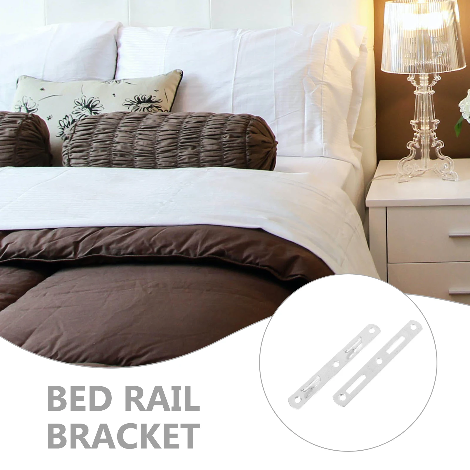 

4pcs Replacement Rail Brackets Lightweight Iron Bed Frame Hardware Fasteners Headboard Footboard Connection Bed Rail Hook