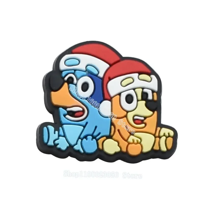 Bluey Bingo-Encantos de Sapato Infantil, Fivela Jardim Tamancos, Sandálias Decoração, Chinelos Anime Cartoon, Acessórios para Crianças, Presente de Natal