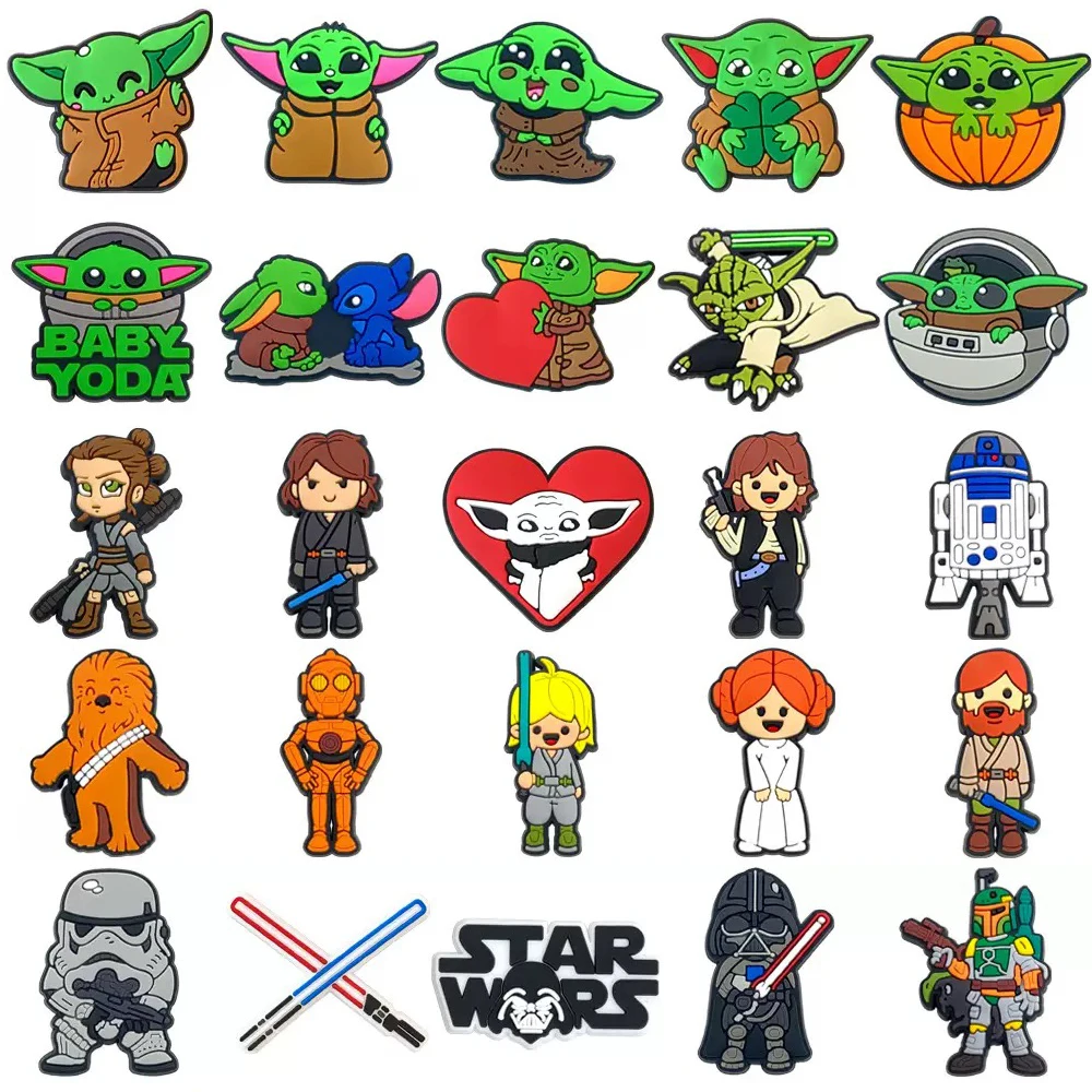 8-55pcs 미니소 디즈니 만화 신발 참 장식품 PVC 클로그 샌들 정원 신발 액세서리 장식 버클 어린이 친구 선물용