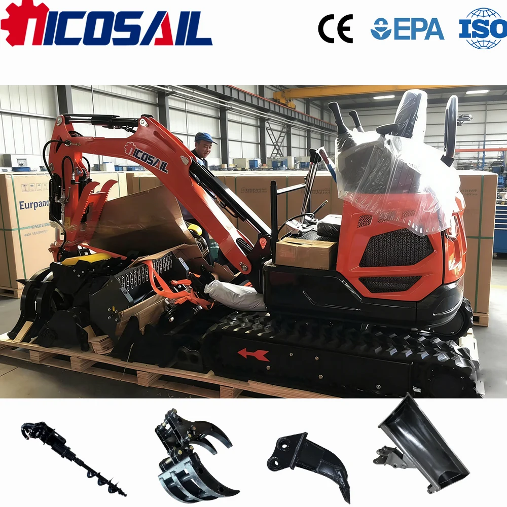 

1 Ton Small Crawler Excavator CE Certified Euro 5 Durable Structure Strong Power for Agricultural Use