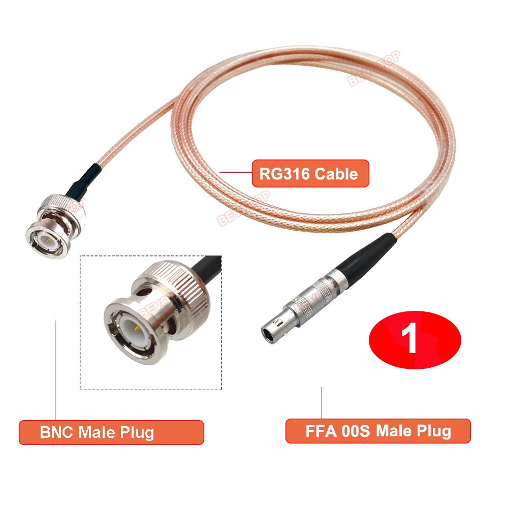 1PCS FFA 00S to BNC Ultrasonic Oscilloscope Cable Compatible RG316 with Flaw Detection Probe Cable C5Q9 Connector 1/2/3/5M