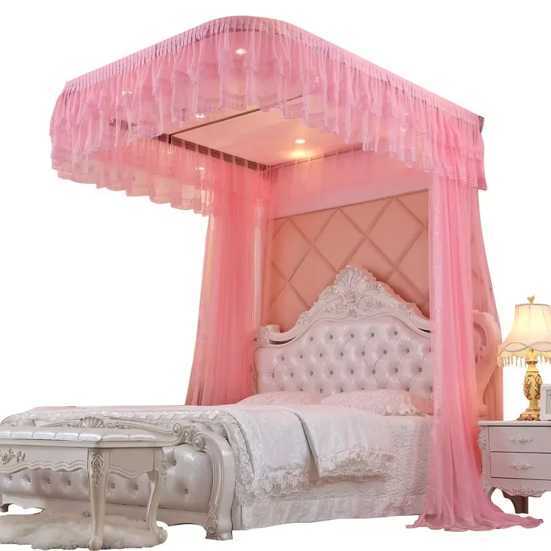 

Magic mosquito net elegant u-shaped mosquito net suitable for bedroom wall-mounted wedding decoration