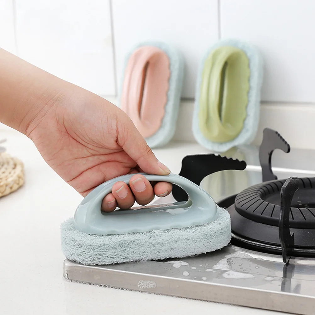 

6pcs Powerful Sponge Brush Durable H Kitchen Bathroom Daily Household Brush Use Sink Bathtub Dish Pan Scrubber
