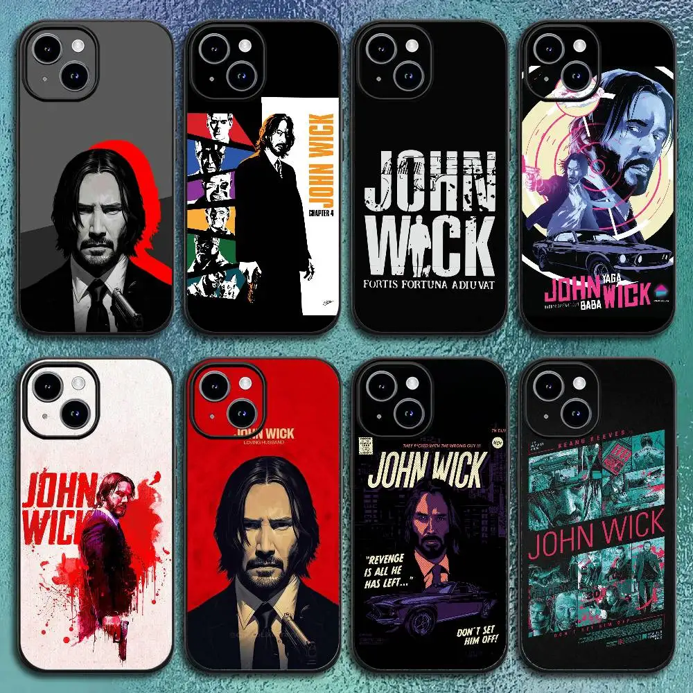 Klassische Filme John Wick Handyhülle für iPhone 17 12 13 14 15 16 Pro Max Plus Klassische schwarze Softshell
