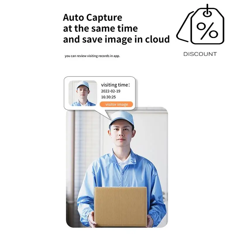 ABMF-X9 Беспроводной визуальный дверной звонок Интеллектуальный бытовой звонок Визуальный вызов Переменный голосовой домофон Напоминание о просмотр в реальном времени